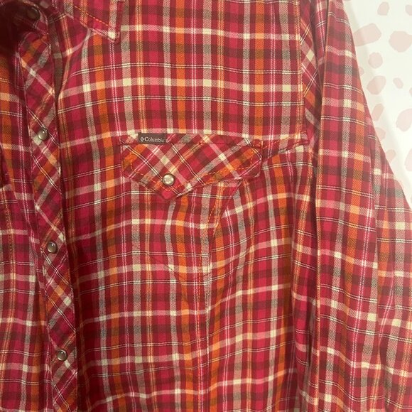 Columbia Shirt Women's XL Plaid Pearl Snap Western Romance Country Cow Girl - Picture 5 of 11